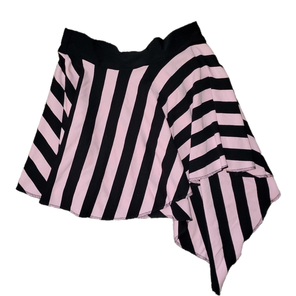 Y2k Asymmetrical Striped Mini Skirt - Picture 2 of 9